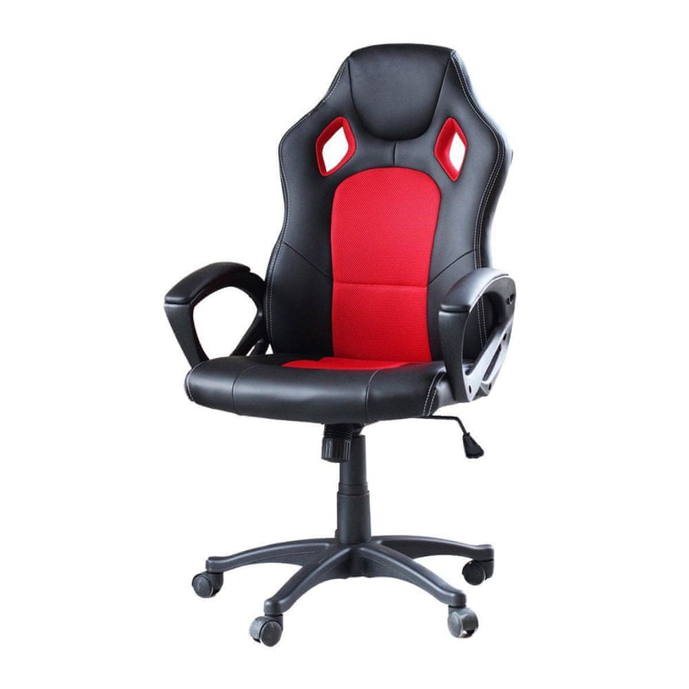 Timeless Tools Gamer stolička Basic s farebnou opierkou, červená 